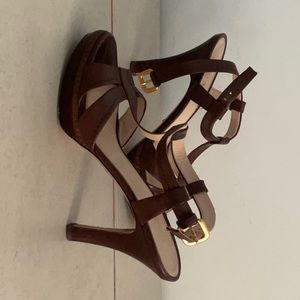 Prada platform heels brown